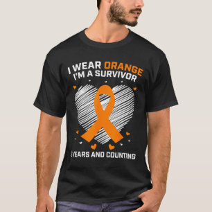 Camiseta Naranja Sobreviviente de leucemia Regalos 3 años g