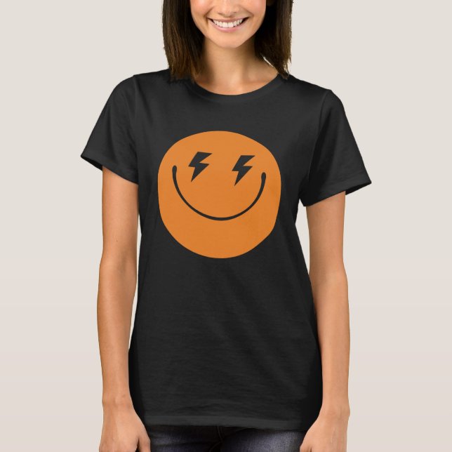 Camiseta Naranja sonríe cara a cara sonriente lindo Ki de p (Anverso)