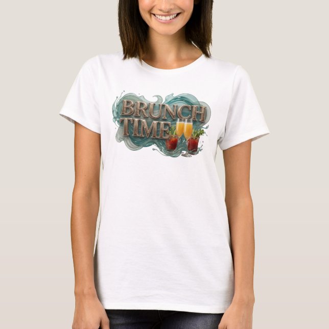 Camiseta Naranja Statement BRUNCH TIME (Anverso)