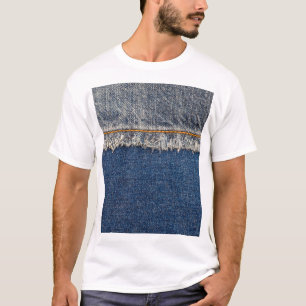 Camiseta Naranja Stitch, Parche De Doble Denim.