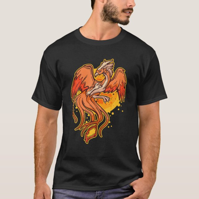 Camiseta Naranja Sun Fire Phoenix Tótem Espiritual Estético (Anverso)