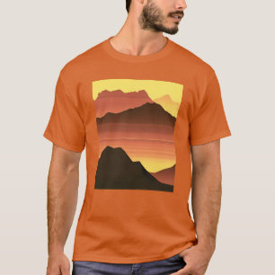 Camiseta Naranja Sunset de la montaña del desierto y Brown