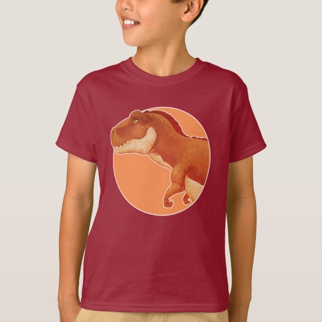Camiseta naranja T-Rex (Anverso)