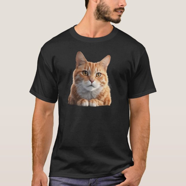 Camiseta naranja tabby cat (Anverso)