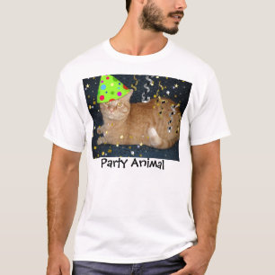 Camiseta Naranja Tabby Cat Fiesta Animal