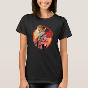 Camiseta Naranja Tabby Cat Geisha Mascota gracioso Kimono