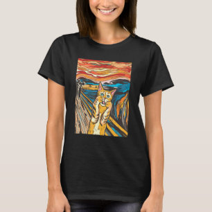 Camiseta Naranja Tabby Cat Gritando Gráfico de parodia