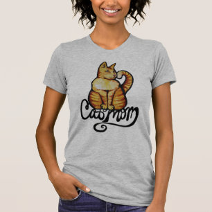 Camiseta Naranja Tabby Cat Mom Kitty Cat Artwork