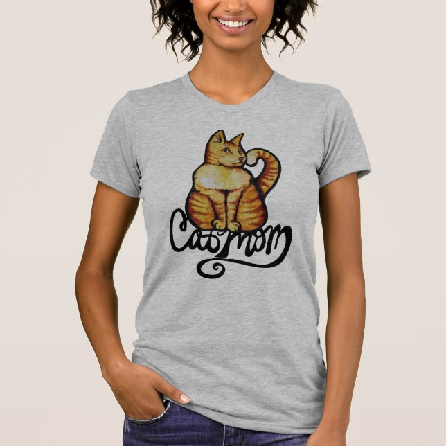 Camiseta Naranja Tabby Cat Mom Kitty Cat Artwork (Anverso)