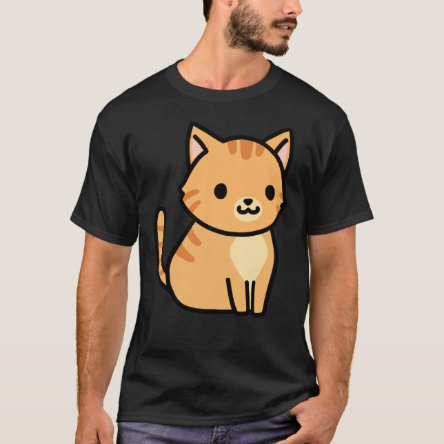 Camiseta Naranja Tabby Cat Pegatina (Anverso)