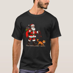 Camiseta Naranja Tabby Cat Santa Claus Navidades Mascotas d