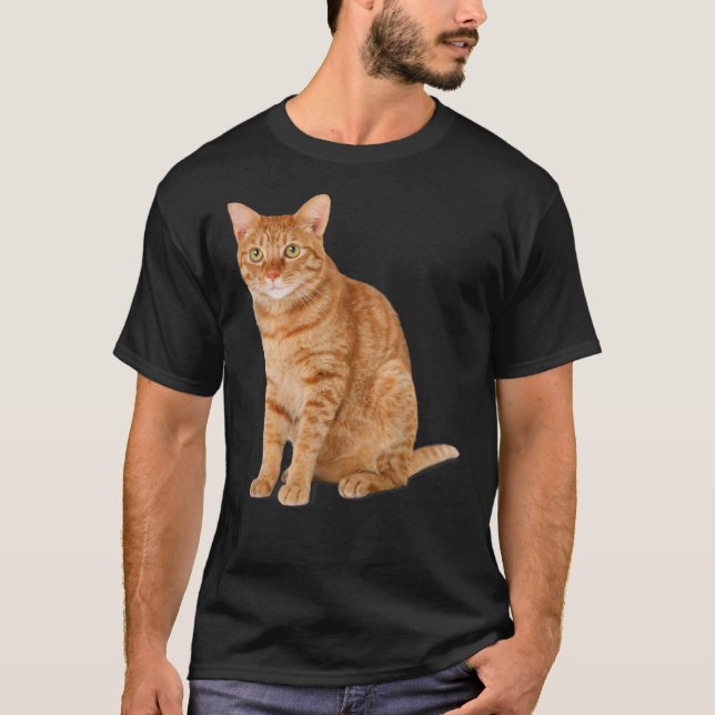 Camiseta Naranja Tabby Cat T-Shirt (Anverso)