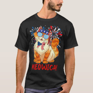 Camiseta Naranja Tabby Gangsta Cat Tattoos Bandana 4 de jul