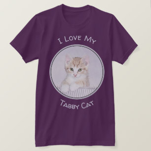 Camiseta Naranja Tabby Kitten Pintura - Arte Gato Original