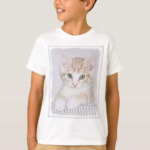 Camiseta Naranja Tabby Kitten Pintura - Arte Gato Original