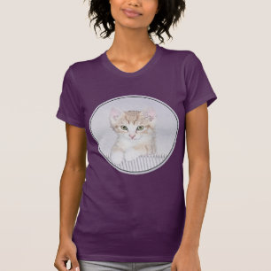 Camiseta Naranja Tabby Kitten Pintura - Arte Gato Original