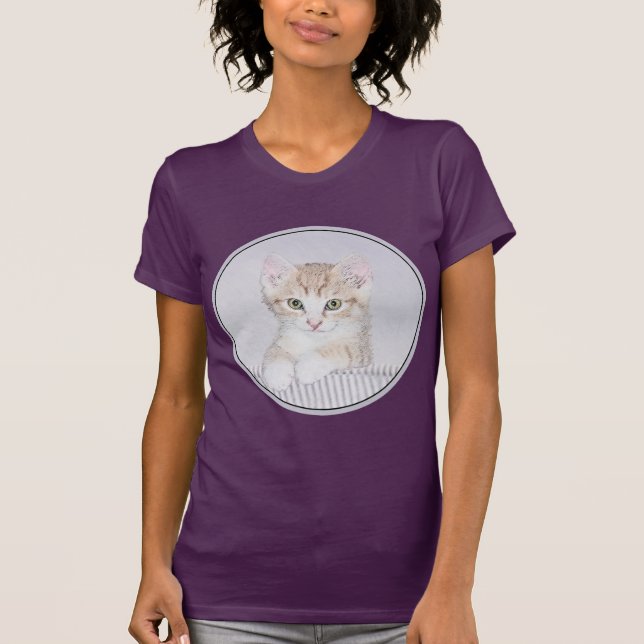 Camiseta Naranja Tabby Kitten Pintura - Arte Gato Original (Anverso)