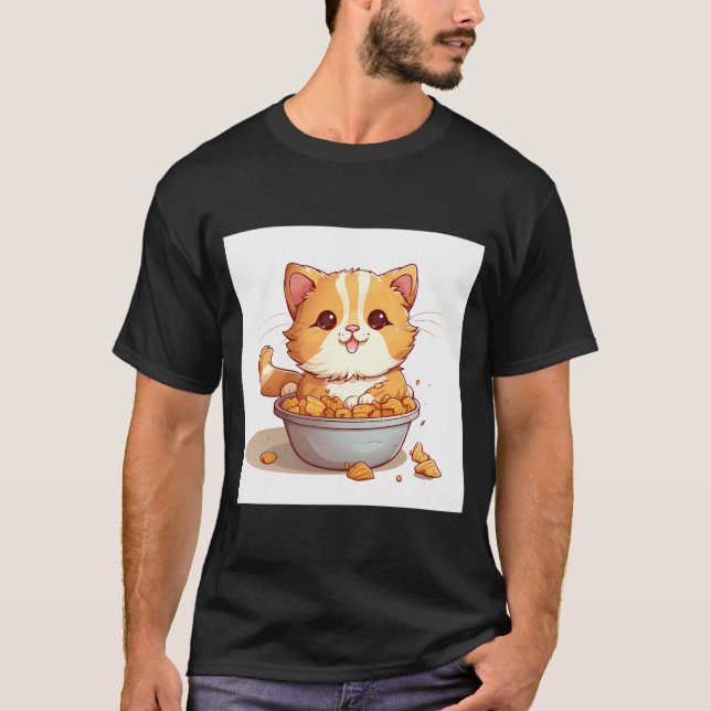 Camiseta Naranja tabby tater tata gato en un tazón de sarté (Anverso)