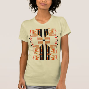 Camiseta Naranja Tan Negro Simétrica Aspecto de Arte del Su