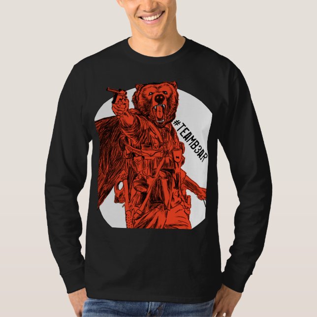 Camiseta Naranja #teamb3ar del campo de batalla B3ar (Anverso)
