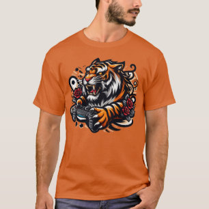 Camiseta naranja Tiger Gamer para hombres