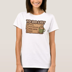 Camiseta Naranja Única CAFE JUEGA CON GATO Estampa de Moda