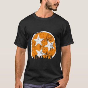 Camiseta Naranja único Bandera Estatal de Tennessee Blanca