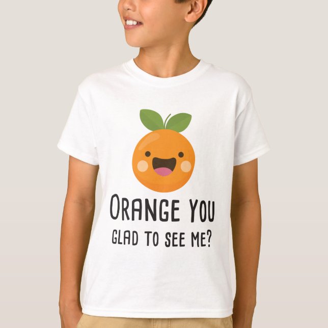 Camiseta Naranja usted alegre verme fruta divertida del (Anverso)