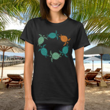 naranja verde minimalista tortugas marinas nadando