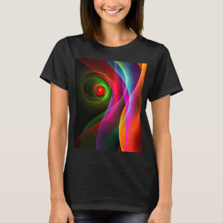 Camiseta Naranja Verde Rojo Patrón de arte abstracto modern