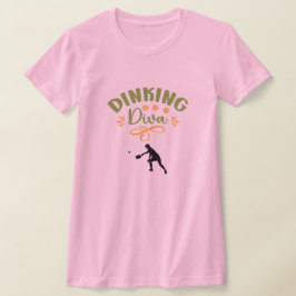 Camiseta Naranja verde rosa gracioso que se hunde diva