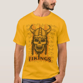 Camiseta Naranja Viking Skeleton