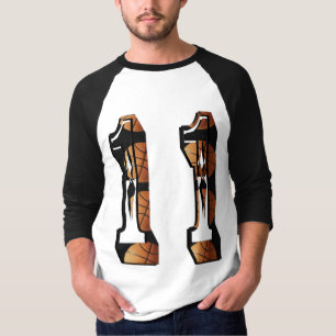 Camiseta Naranja Y Baloncesto Negro Número 11,