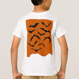 Camiseta Naranja y Black Spooky Modern Happy Halloween Kids