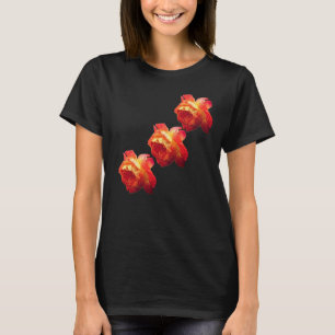 Camiseta Naranja Y Flor De Rosa Amarilla