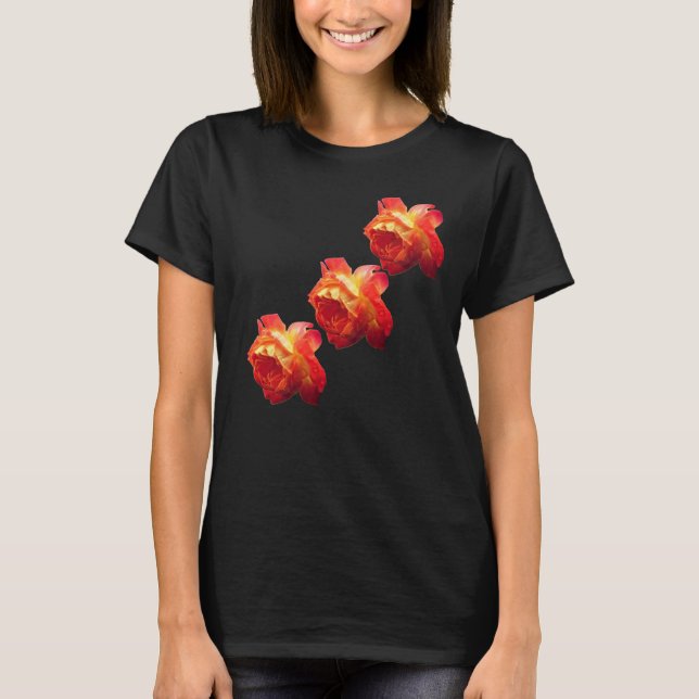 Camiseta Naranja Y Flor De Rosa Amarilla (Anverso)