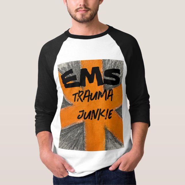 Camiseta Naranja y grafito de la adicción al trauma del SMA (Anverso)