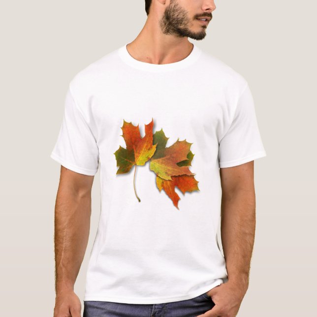Camiseta Naranja Y Hojas De Otoño De Oro (Anverso)