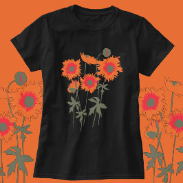 Camiseta Naranja y verde de adornos de picadillo con dibujo