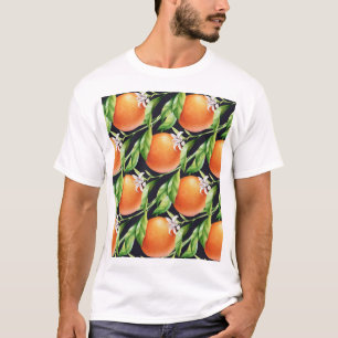 Camiseta Naranjas de acuarela: Patrón sin foco de cítricos