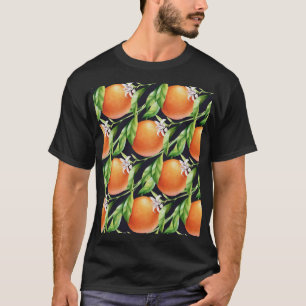 Camiseta Naranjas de acuarela: Patrón sin foco de cítricos