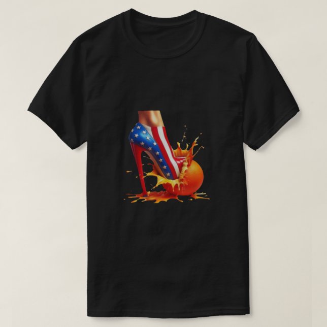 Camiseta Naranjas de tacones altos aplastan a Kamala Harris (Diseño del anverso)