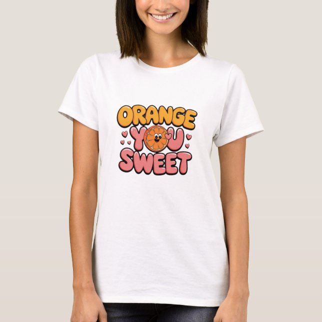 Camiseta Naranjas dulces y sonrientes arte (Anverso)