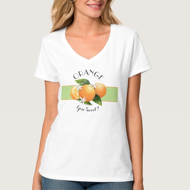 Camiseta Naranjas Flores de frutas cítricas (Anverso)