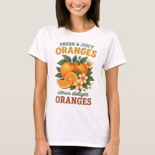 Camiseta Naranjas Vintage - Des de luz de cítricos frescos 