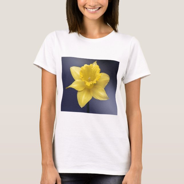 Camiseta Narciso Amarillo Flor Flor Pintada acuarela floral (Anverso)