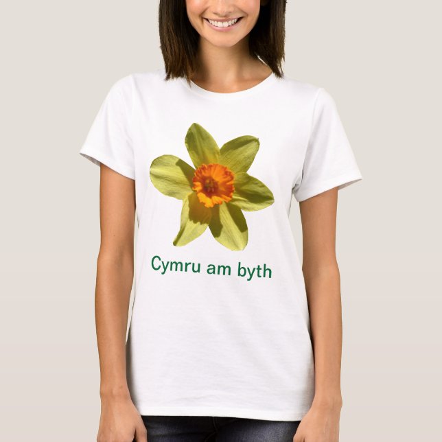 Camiseta Narciso, byth de Cymru (Anverso)