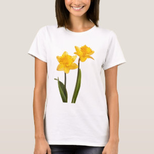 Camiseta Narcisos amarillos de la primavera en blanco
