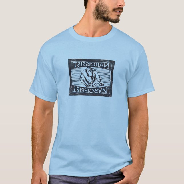 Camiseta Narcissist (el uno mismo vacío): Grabar en madera (Anverso)