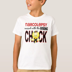 Camiseta Narcolepsy ensuciado con el polluelo incorrecto